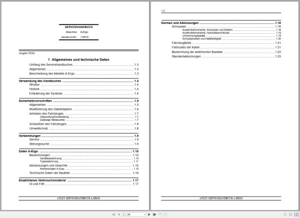 Atlet Forklift A Ergo Series Service Manual DE (1) Atlet Forklift A Ergo Series Service Manual De (1)
