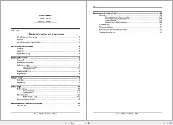 Atlet Forklift A Ergo Service Manual 005967 SV (1) Atlet Forklift A Ergo Service Manual 005967 Sv (1)