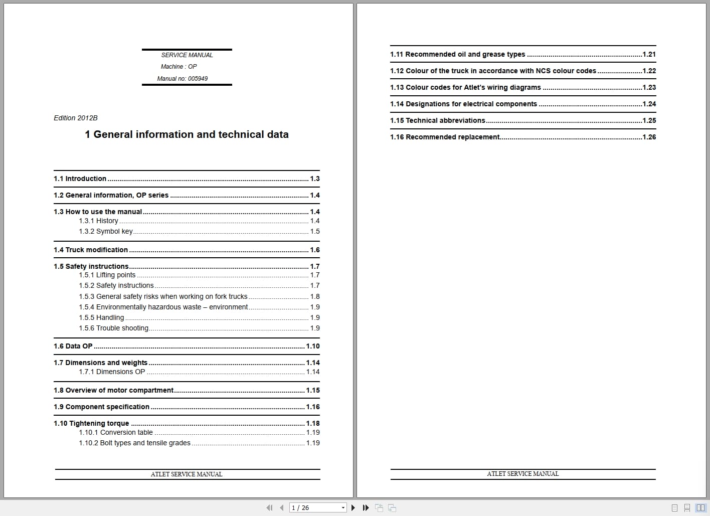 Atlet Forklift OP Series Service Manual (1)