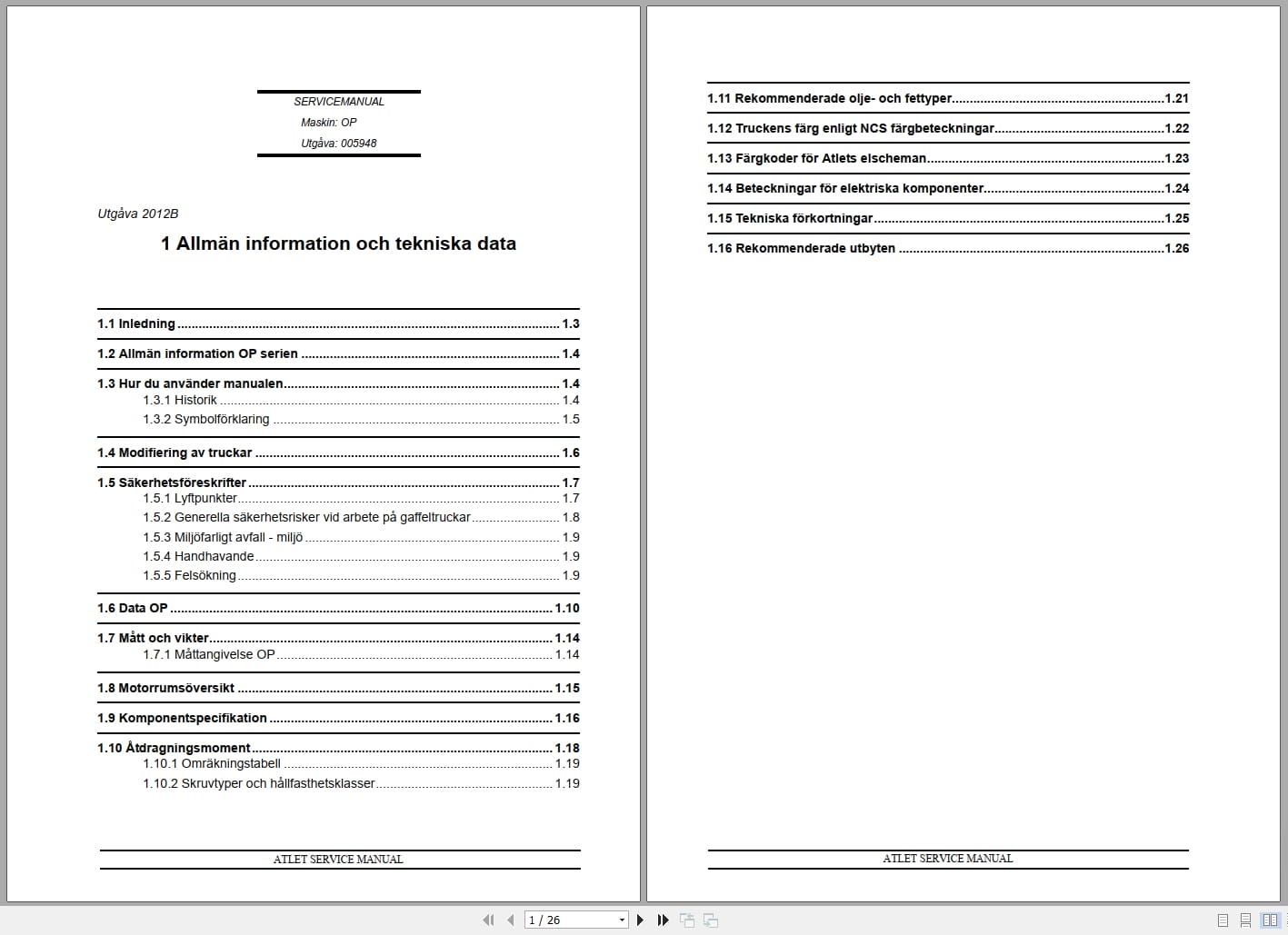Atlet Forklift OPM OPH OPC OPS Service Manual 005948 SV (1)