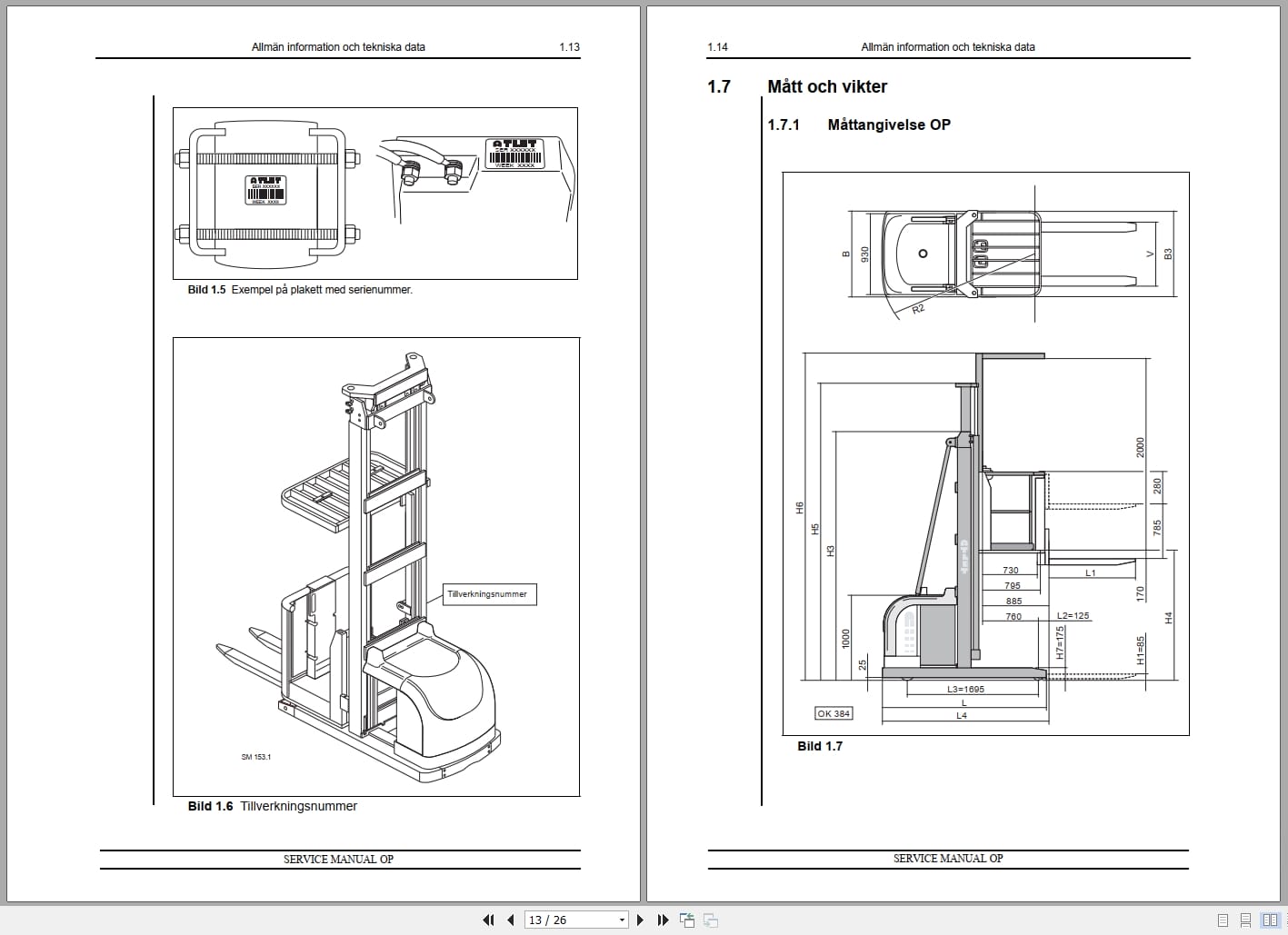 Atlet Forklift OPM OPH OPC OPS Service Manual 005948 SV (2)