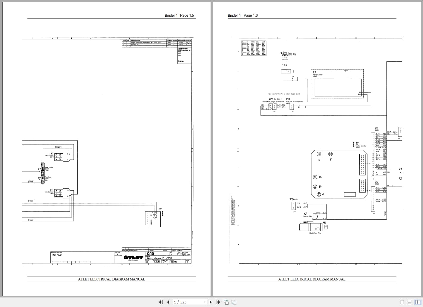 Atlet Forklift P Series Service Manual Electrical Diagrams 119041 (2)