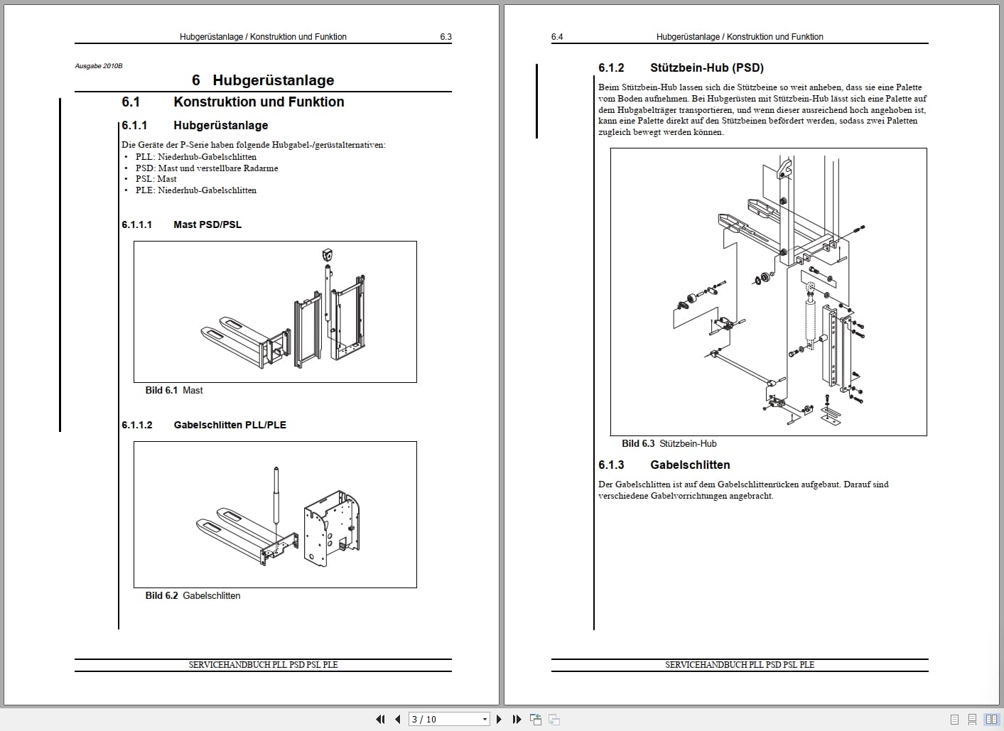 Atlet Forklift PLL PSD PSL PLE Series Service Manual DE (2)