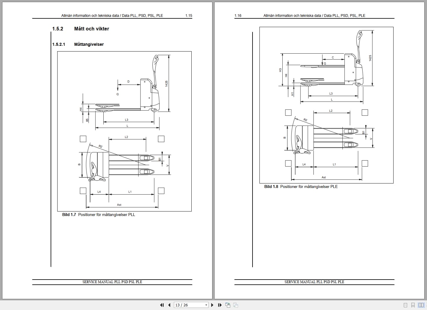 Atlet Forklift PLL PSD PSL PLE Service Manual 005999 SV (2)