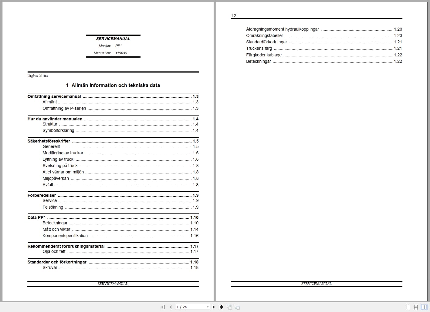 Atlet Forklift PPL PPD PPF PPC PPS Service Manual 119035 SV (1)