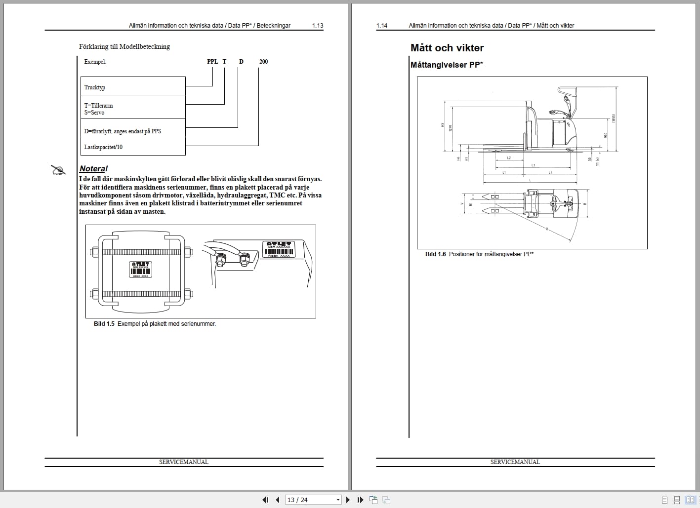 Atlet Forklift PPL PPD PPF PPC PPS Service Manual 119035 SV (2)