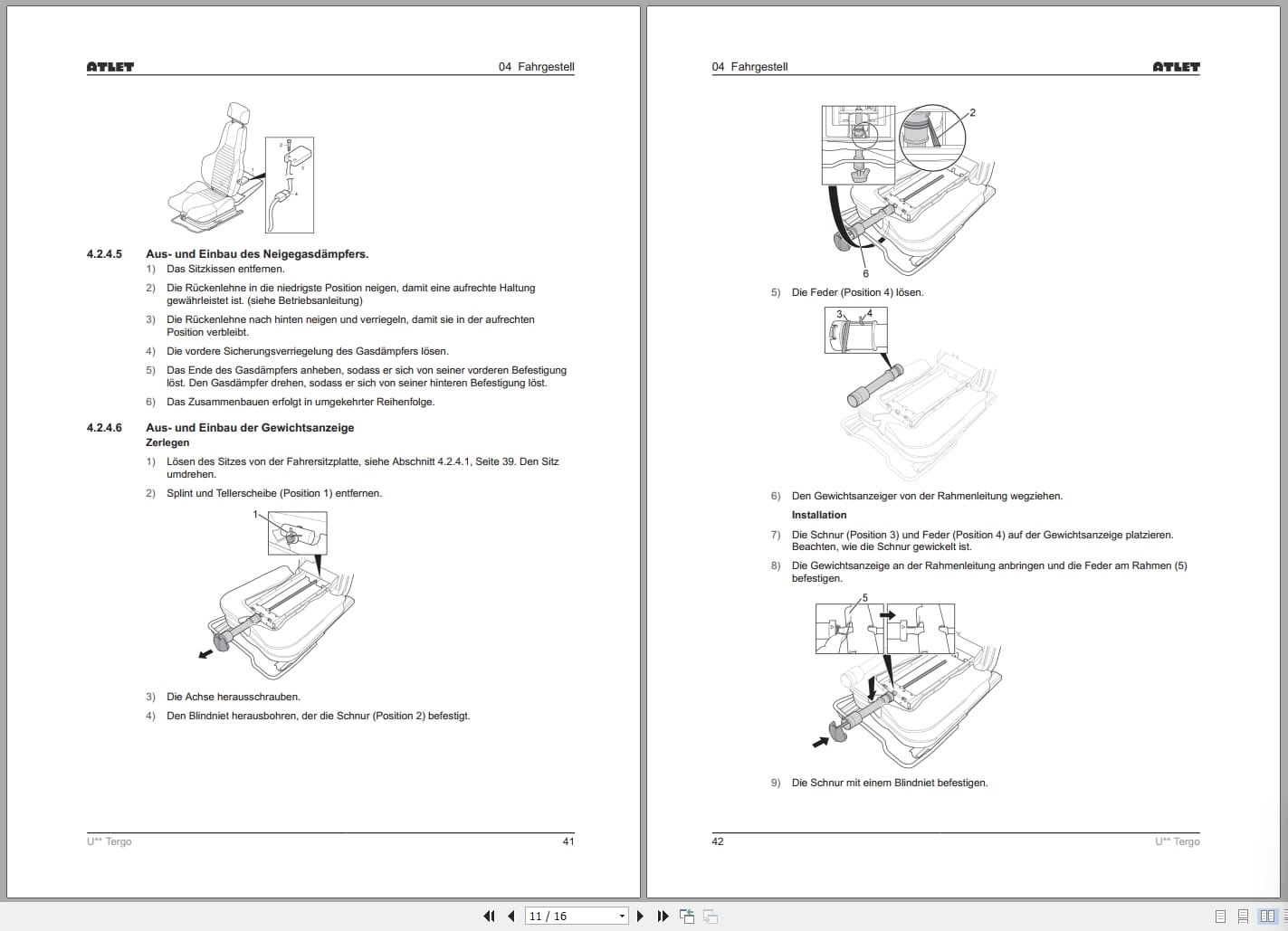Atlet Forklift U Tergo Series Service Manual 119199 DE (2)