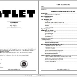 Atlet Forklift X 90 Series Service Manual 005872 (1)