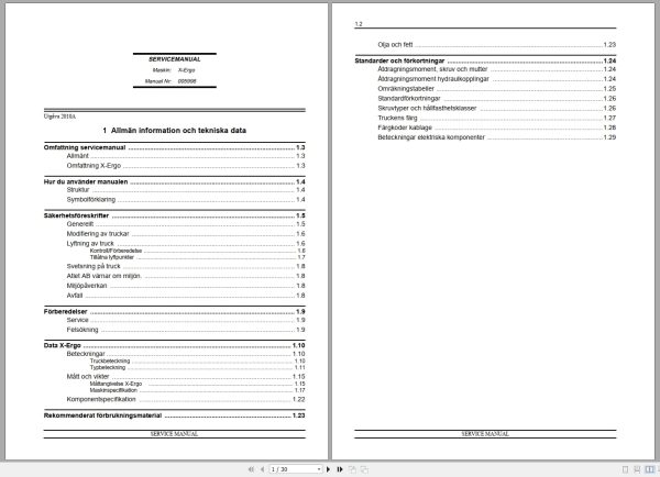 Atlet Forklift X Ergo Series Service Manual 005998 2010A SV (1) Atlet Forklift X Ergo Series Service Manual 005998 2010A Sv (1)