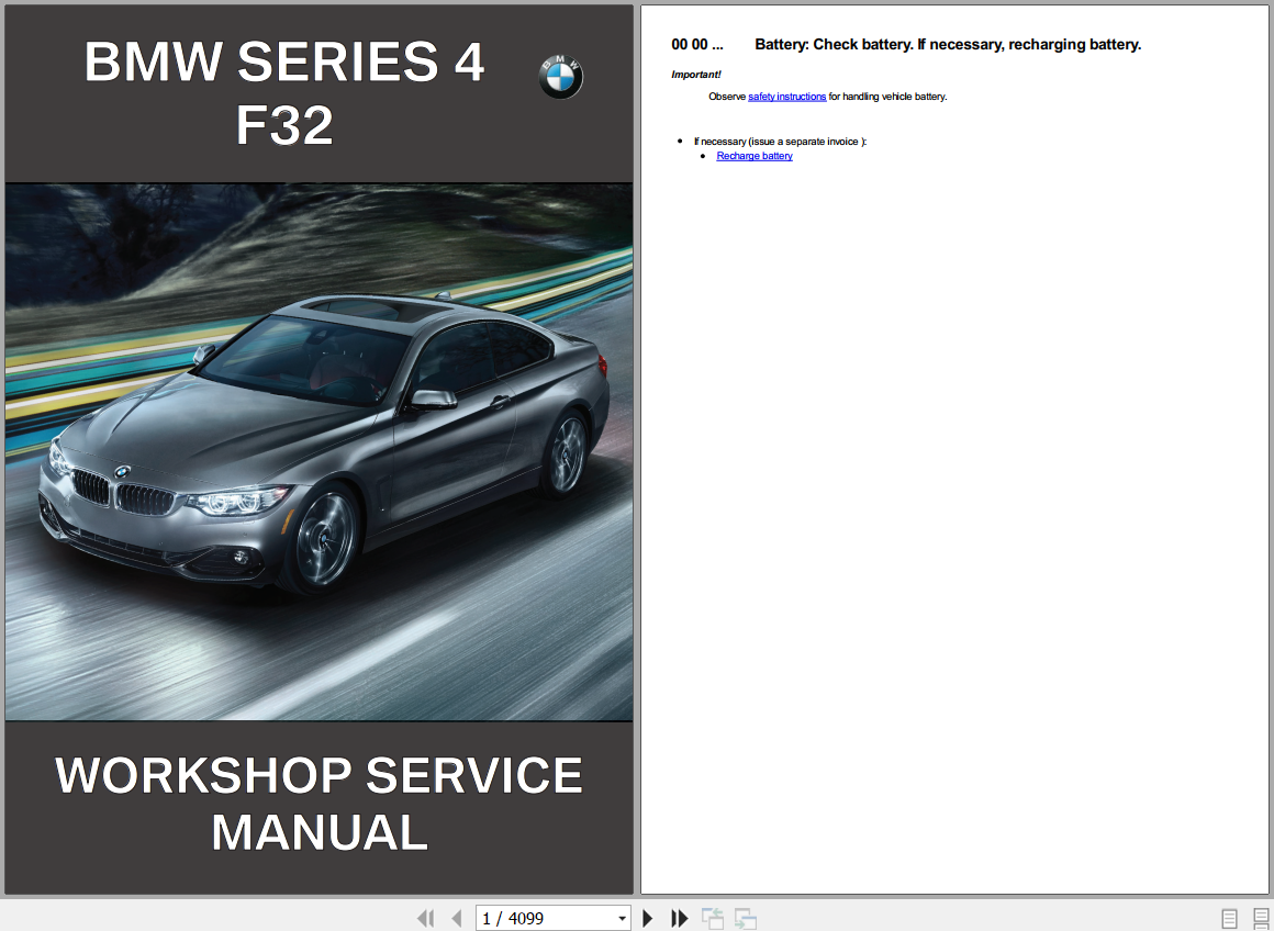 BMW 4 Series F32 435xd COUPE Workshop Service Manual 1