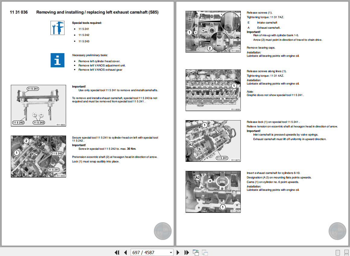 BMW 5 Series E60 M5 Limousine Workshop Service Manual 2