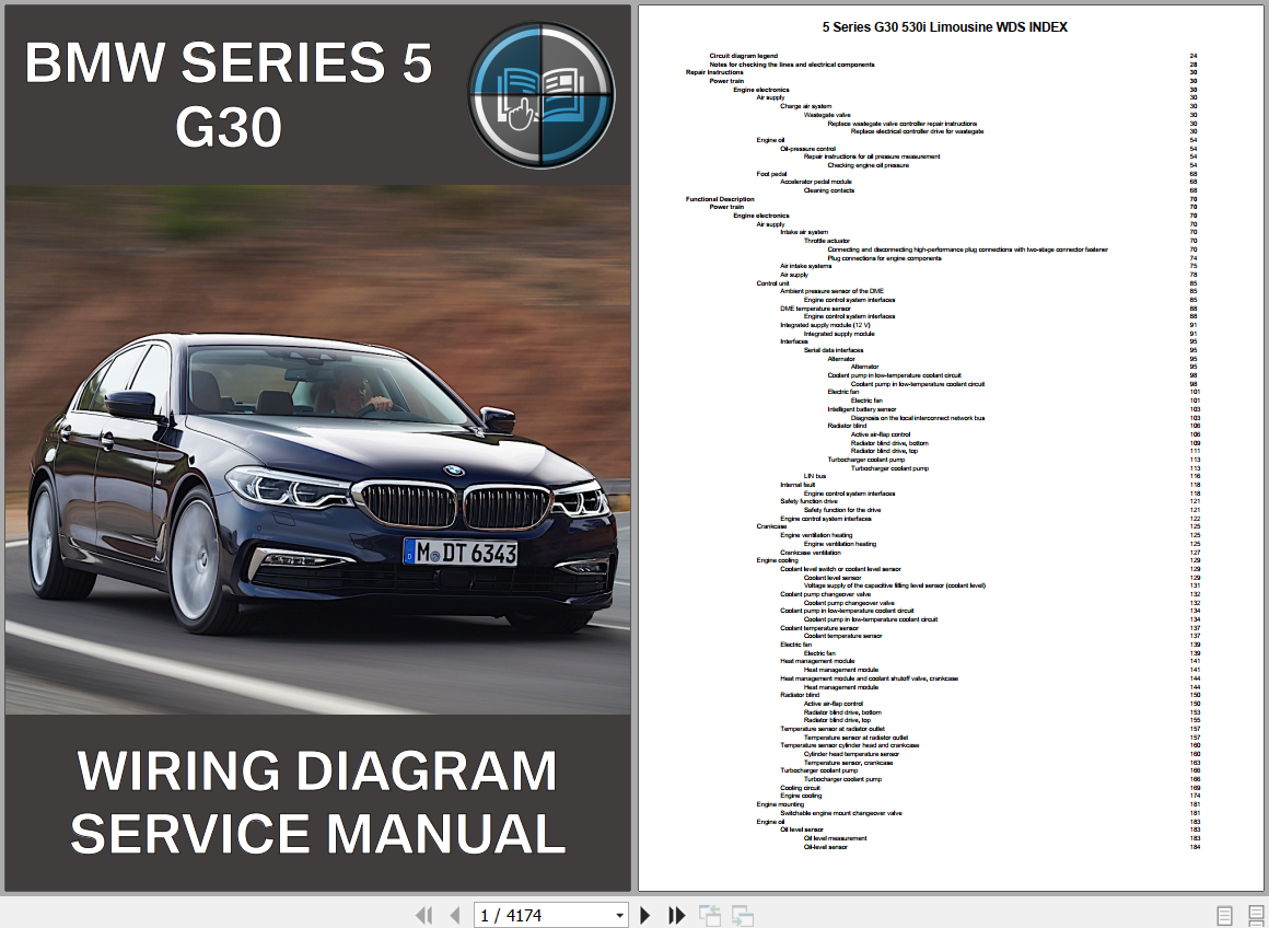BMW 5 Series G30 530i Limousine Wiring Diagrams And Service Manual 1