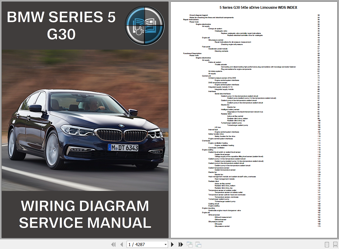 BMW 5 Series G30 545e xDrive Limousine Wiring Diagrams And Service Manual 1