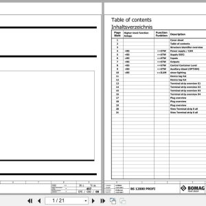 Bomag Accessory Equipment BS 12000 Profi Electrical Hydraulic Pneumatic Schematic 101910742001 101910749999 (1)