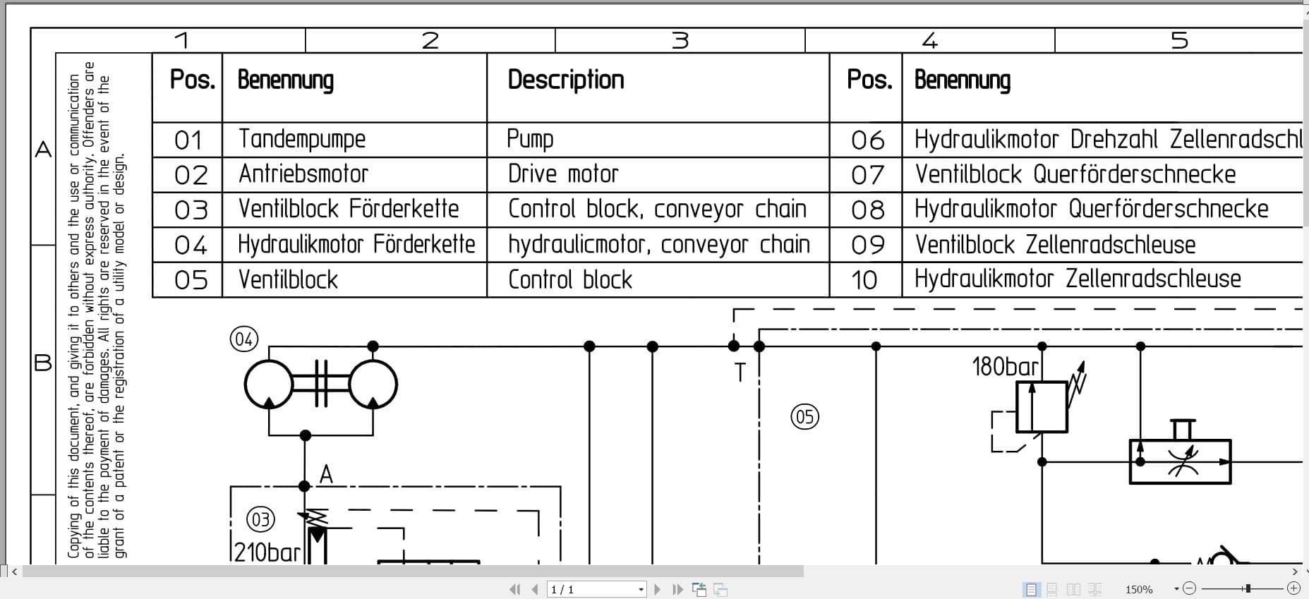 Bomag Accessory Equipment BS 16000 Profi Electrical Hydraulic Schematic (1)