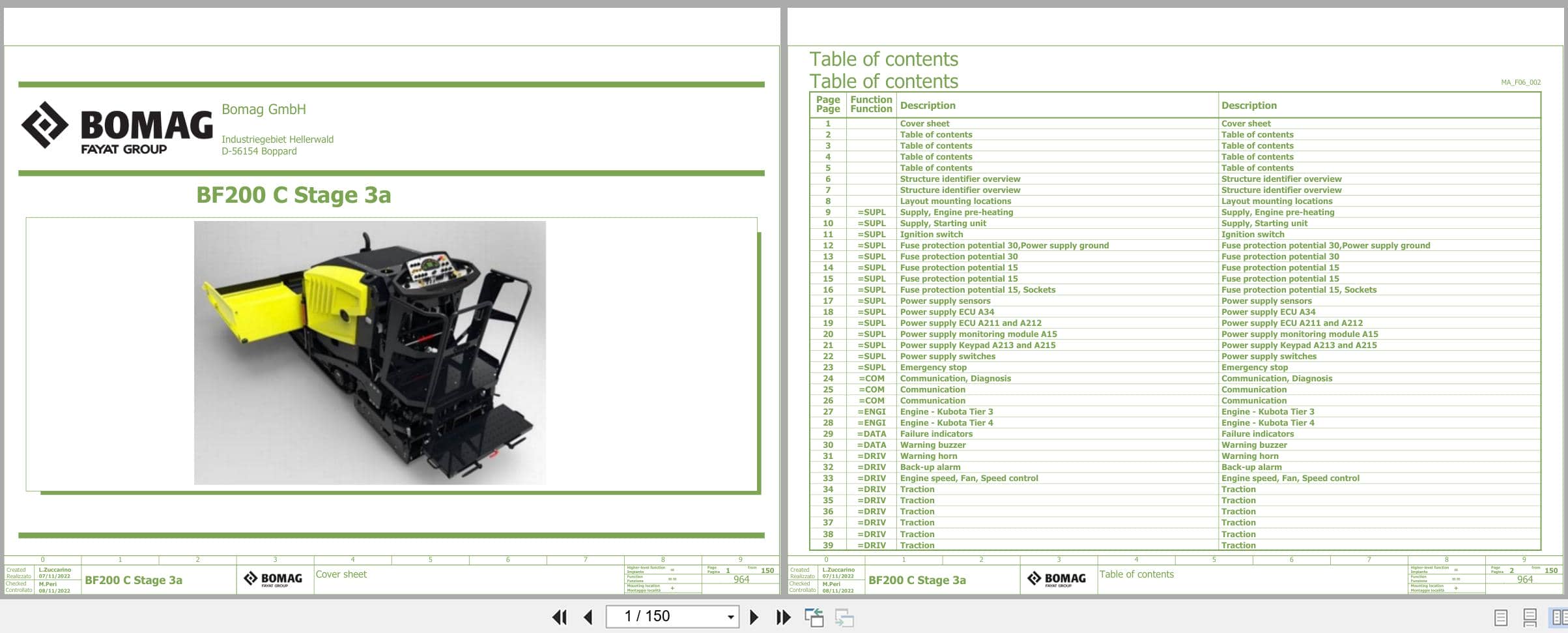 Bomag Asphalt Paver BF 200 C 2 S200 TV Electrical Hydraulic Schematic (1)