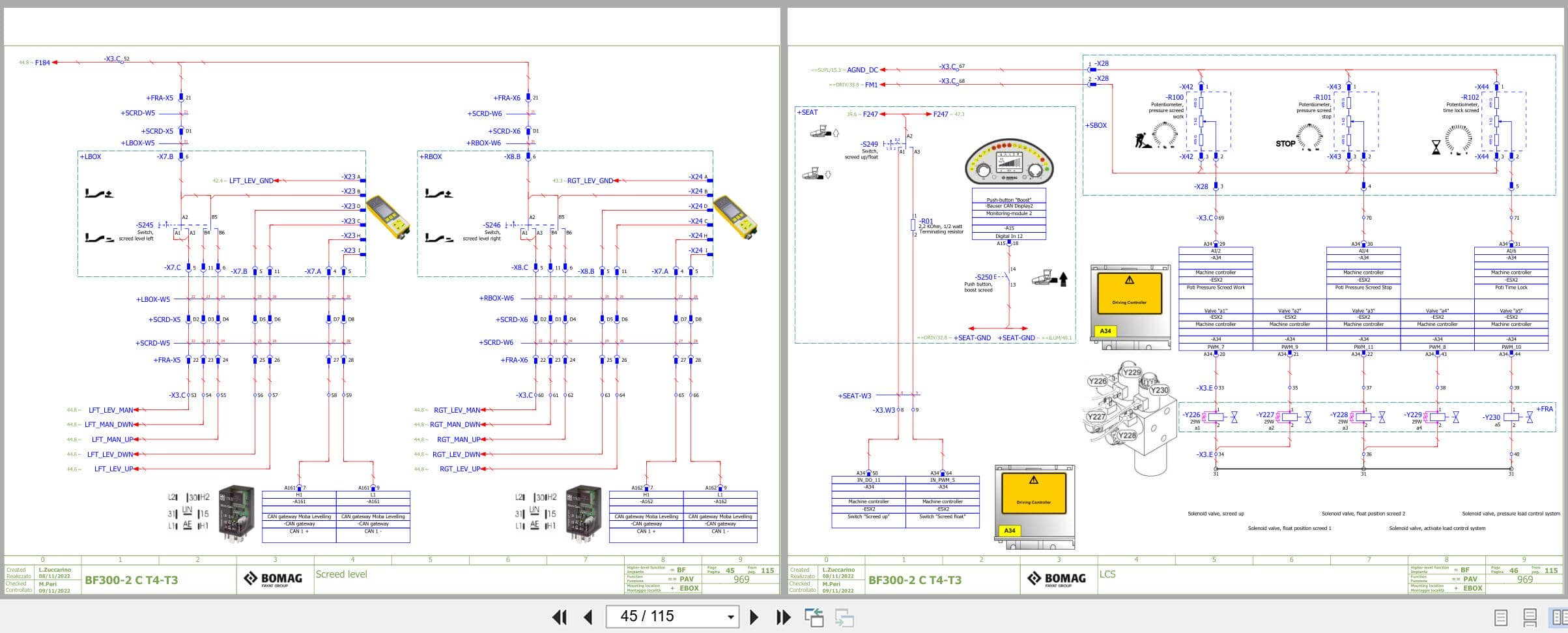 Bomag Asphalt Paver BF 300 C 2 S340 2 V Electrical Hydraulic Schematic (2)