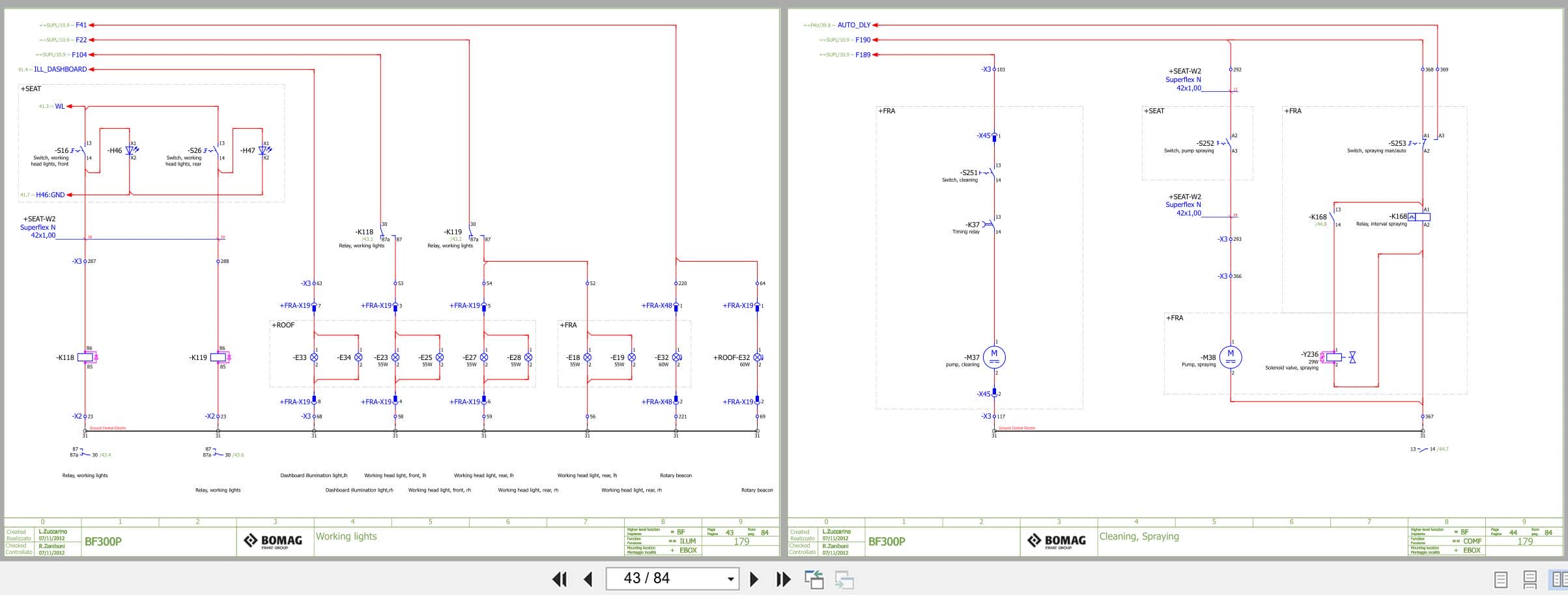 Bomag Asphalt Paver BF 300 P S340 TV Electrical Schematic (2)
