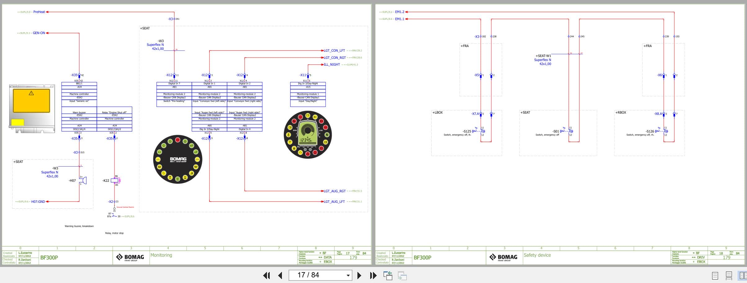 Bomag Asphalt Paver BF 300 P S340 V Electrical Schematic (2)