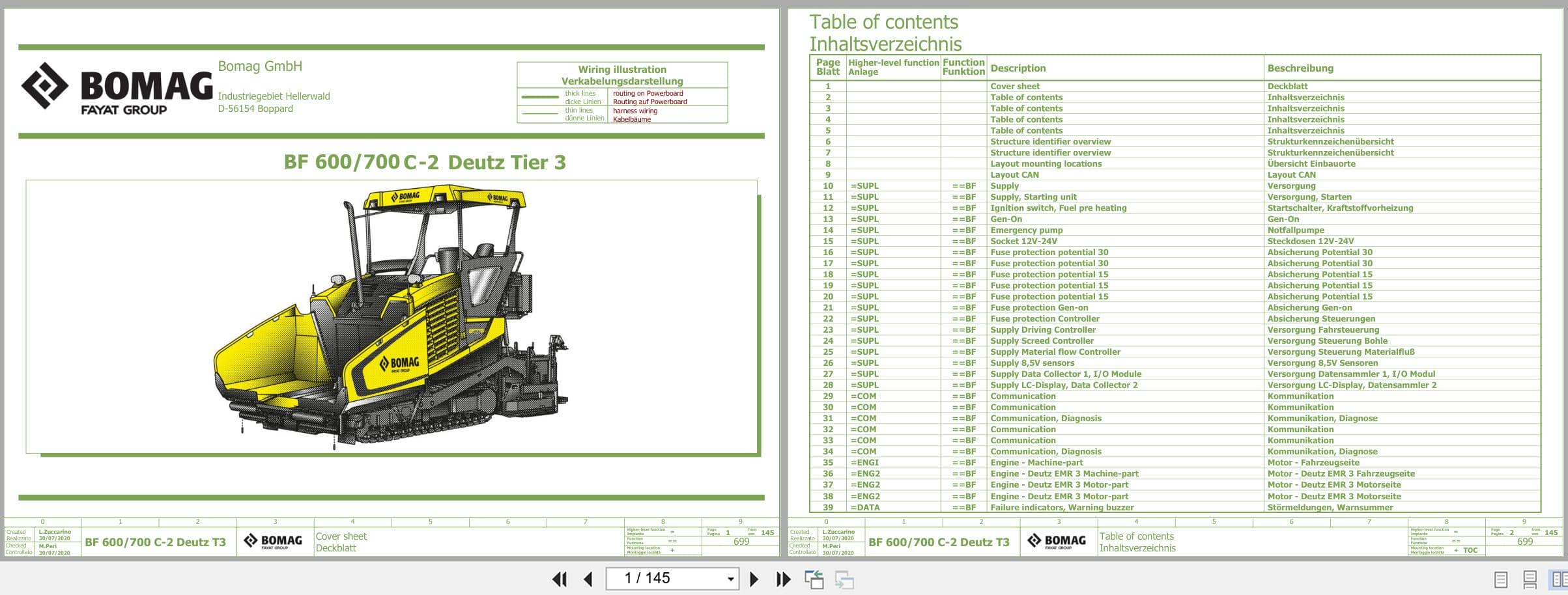 Bomag Asphalt Paver BF 600 C 2 S 600 HMI 1.0 Electrical Hydraulic Schematic (1)