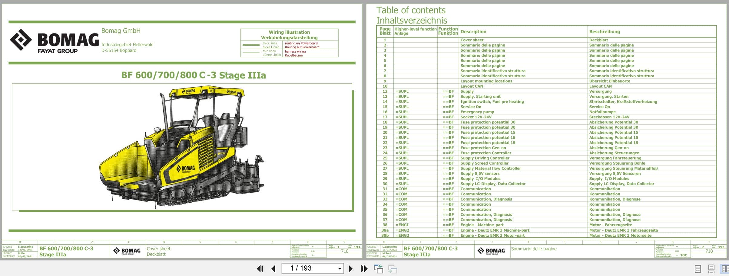 Bomag Asphalt Paver BF 600 C 3 S 500 Electrical Hydraulic Schematic (1)