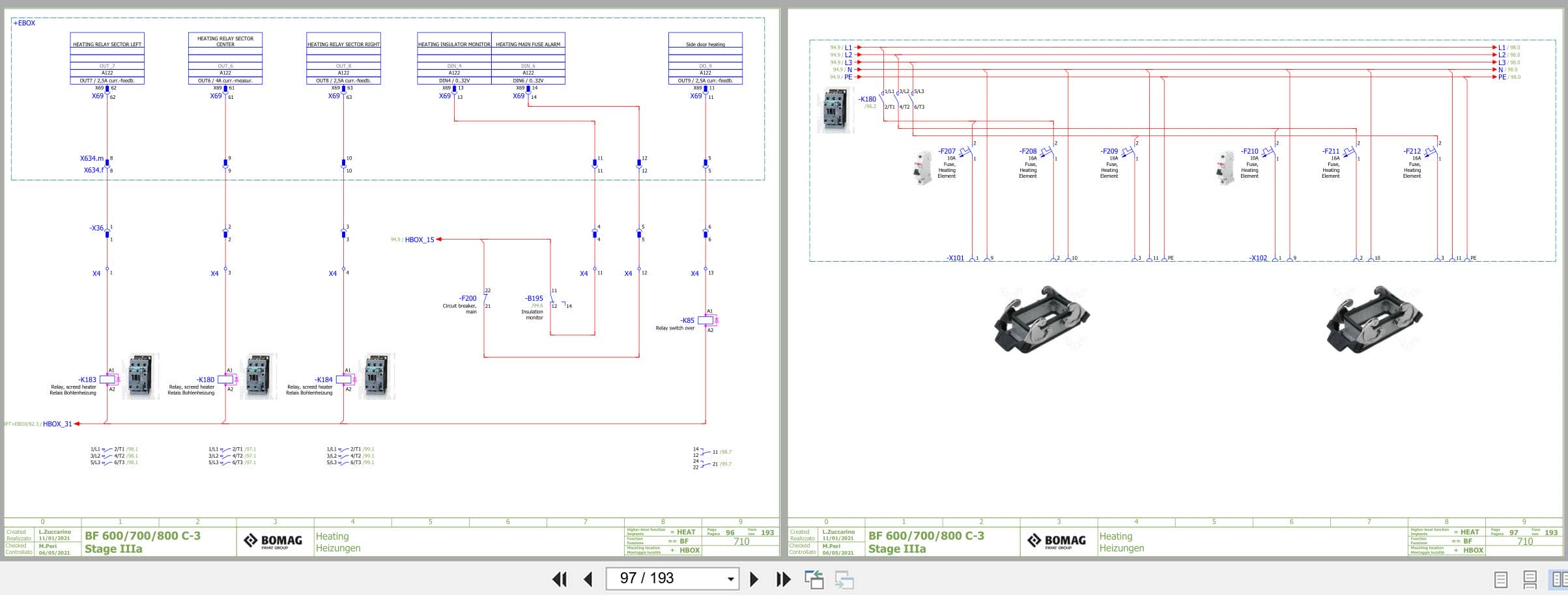 Bomag Asphalt Paver BF 600 C 3 S 500 Electrical Hydraulic Schematic (2)