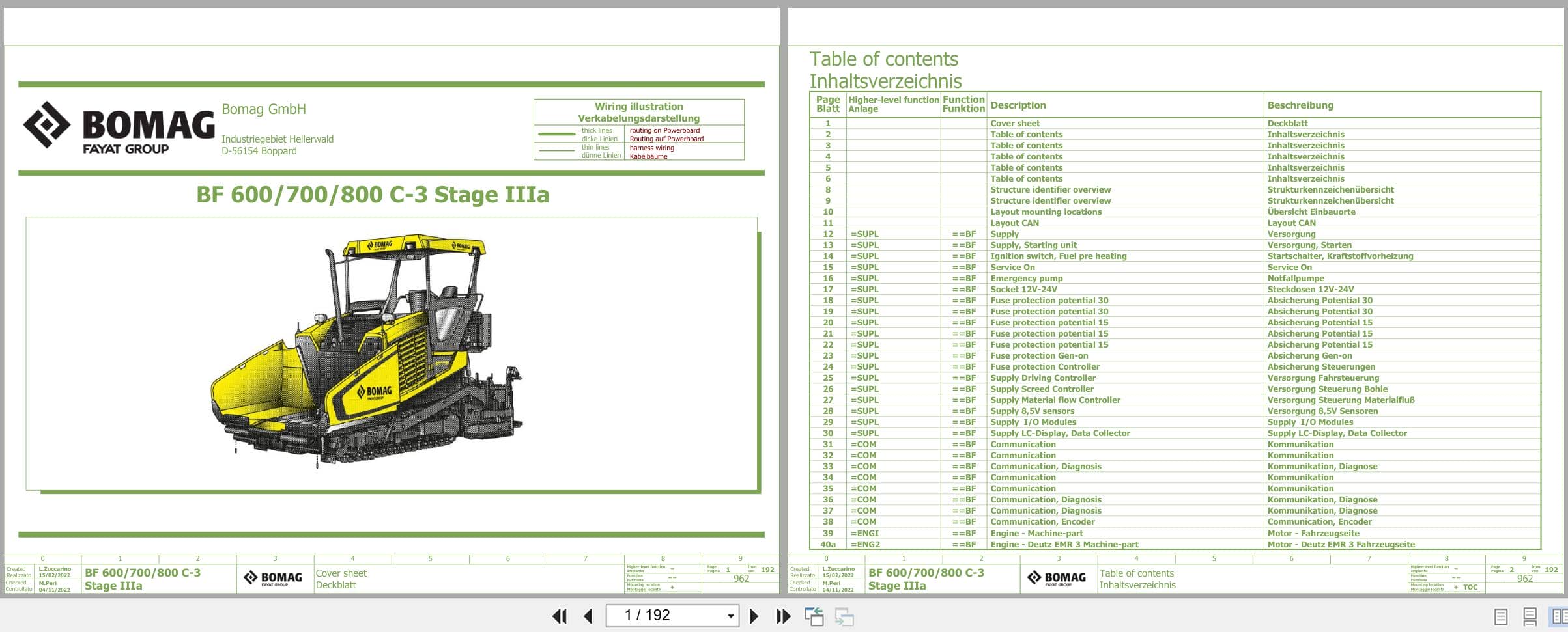Bomag Asphalt Paver BF 600 C 3 S 600 Electrical Hydraulic Schematic (1)