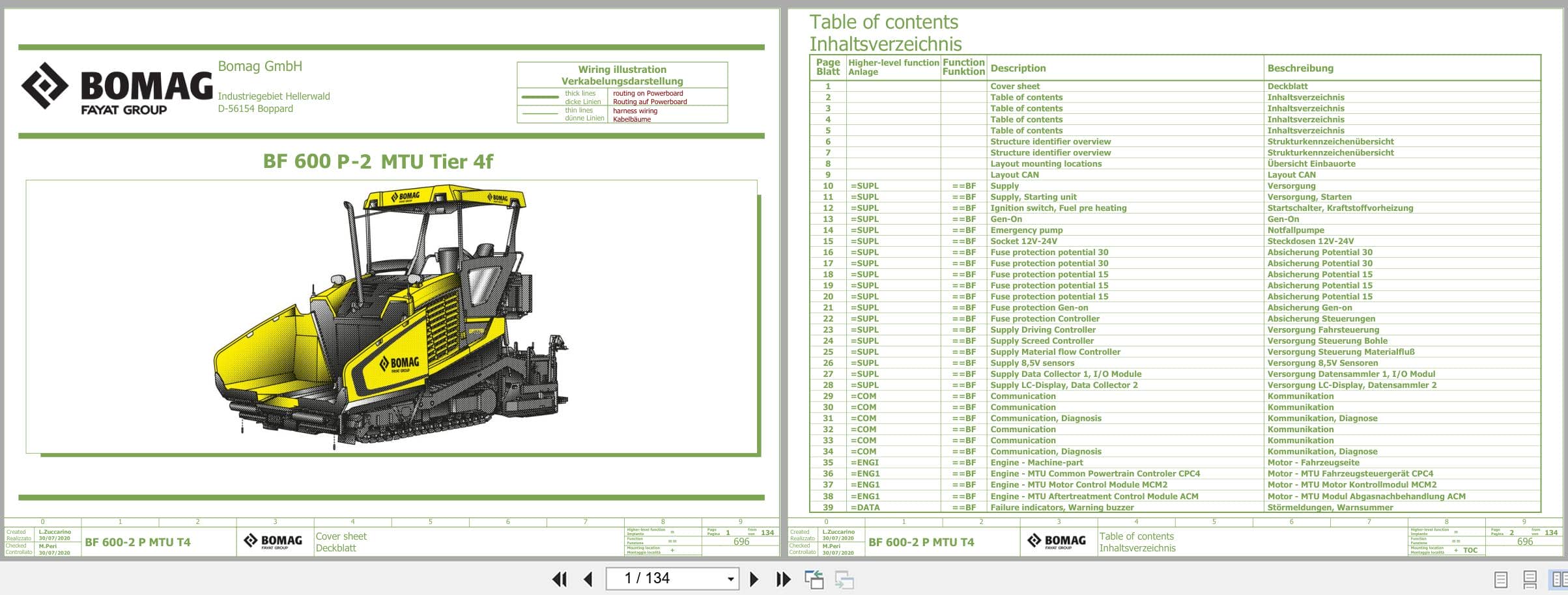 Bomag Asphalt Paver BF 600 P 2 S 500 HMI 1.0 Electrical Hydraulic Schematic (1)