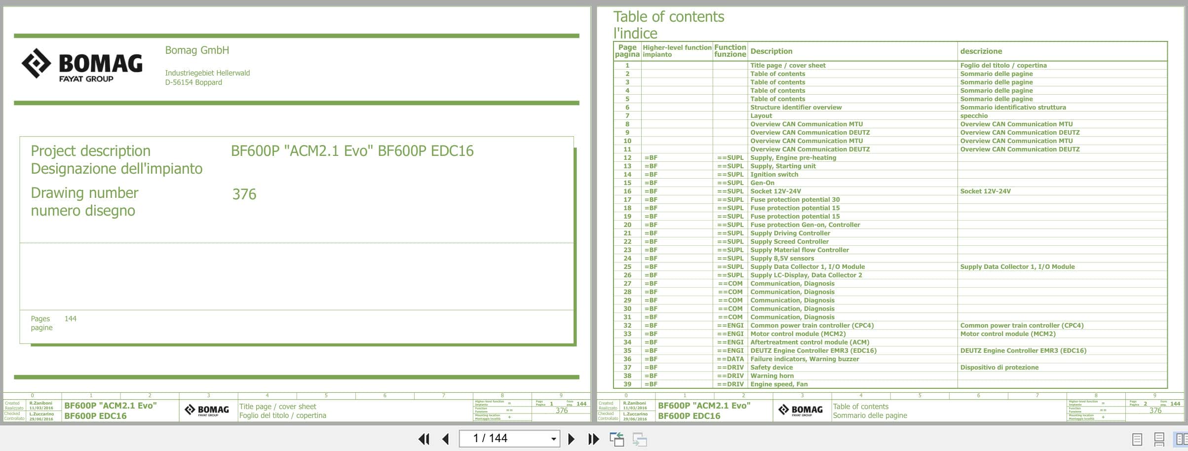 Bomag Asphalt Paver BF 600 P 2 S 600 Electrical Hydraulic Schematic (1)