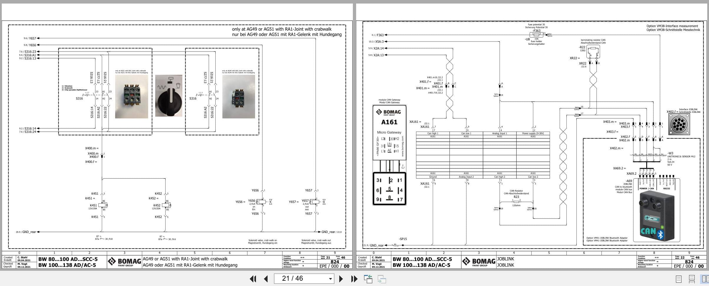 Bomag Combination Rollers BW 100 SCC 5 Electric Hydraulic Schematics (2)