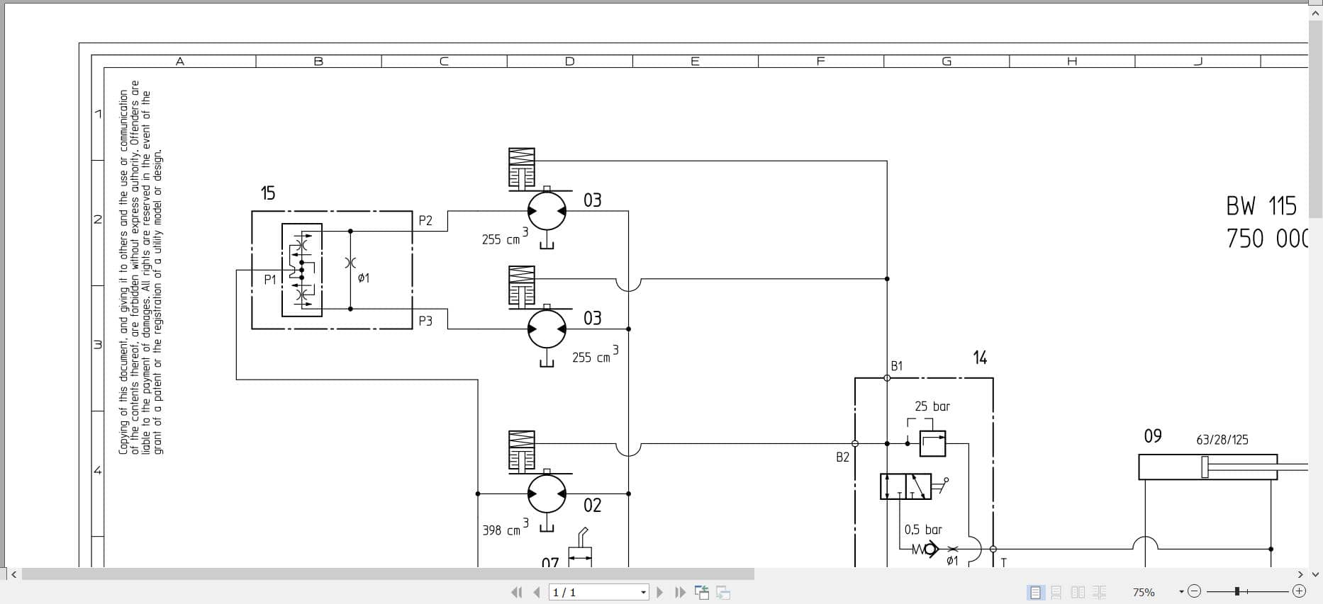 Bomag Combination Rollers BW 115 AC 5 Hydraulic Schematics (2)