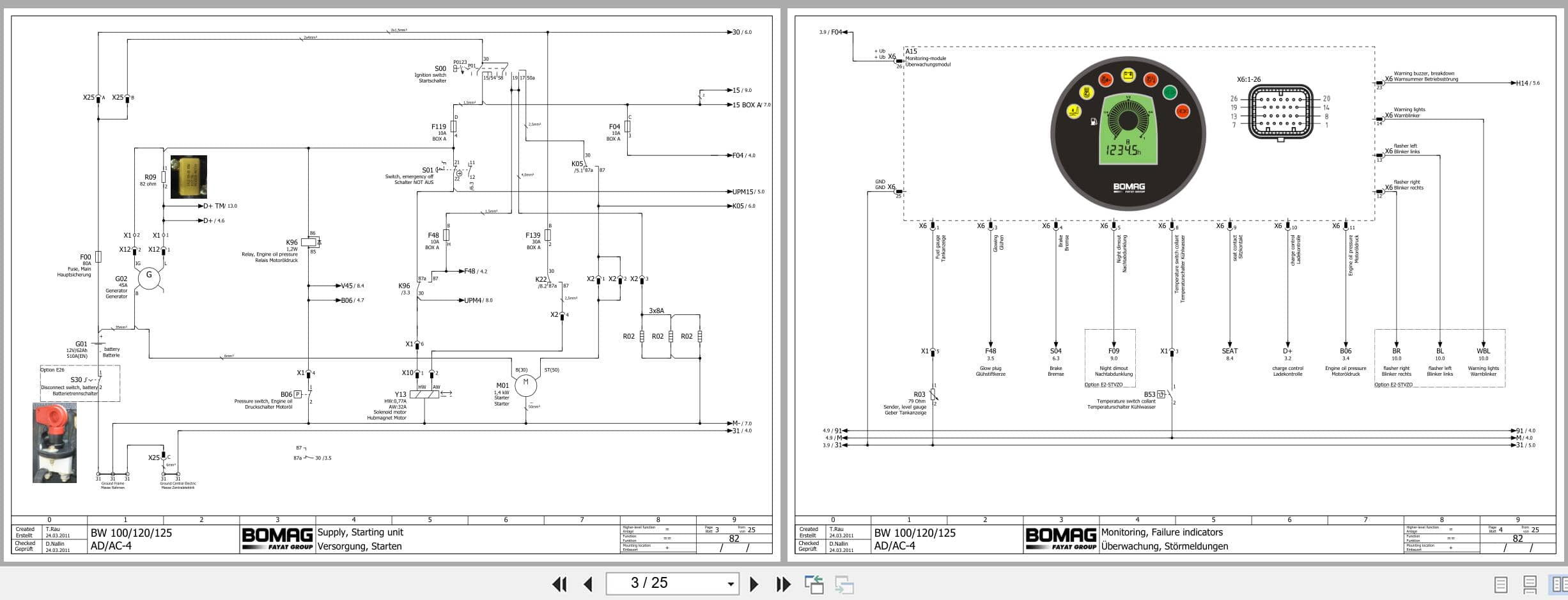 Bomag Combination Rollers BW 125 AC 4 Electric Hydraulic Schematics (2)