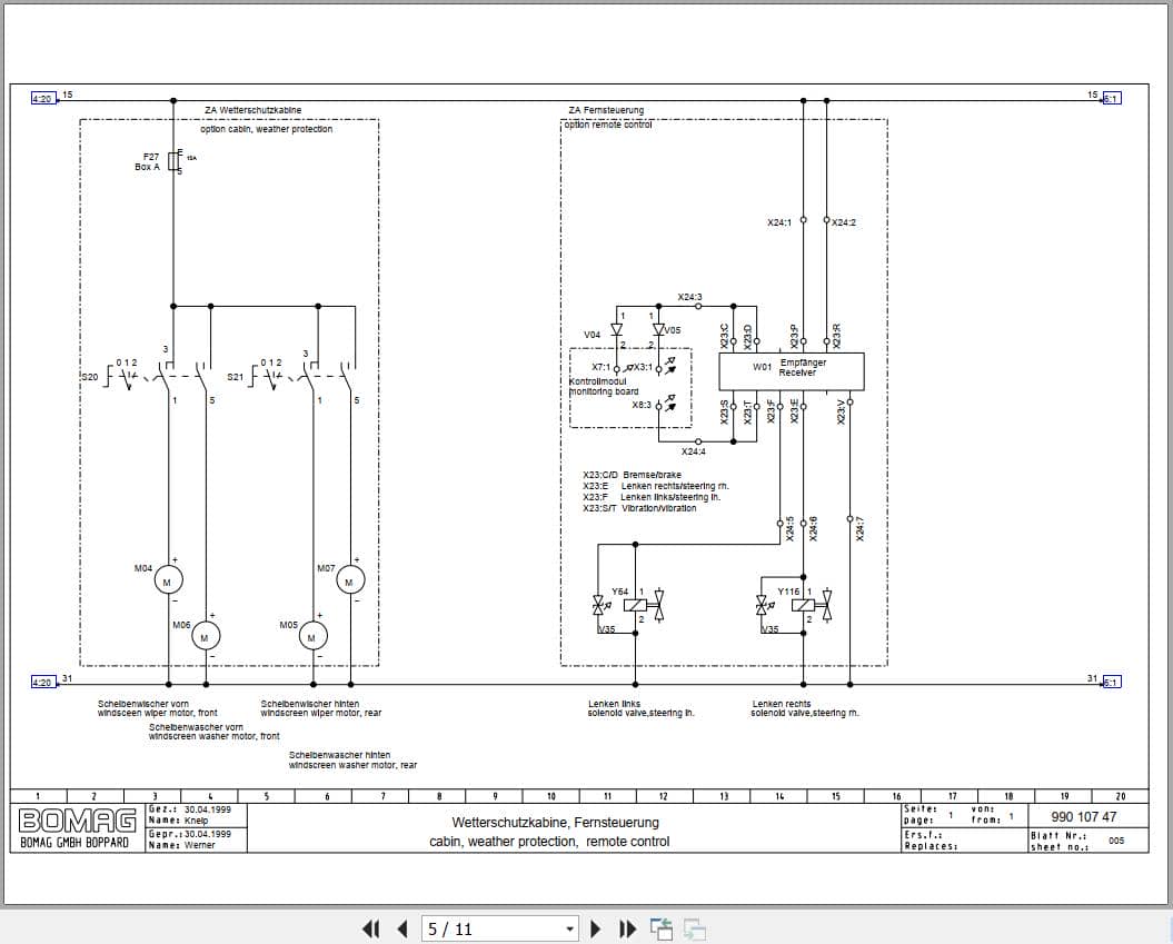 Bomag Combination Rollers BW 125 ACH Electric Hydraulic Schematics (2)