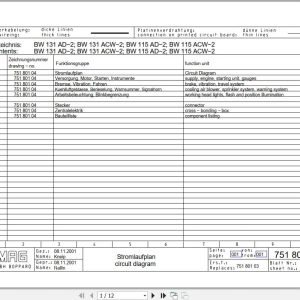 Bomag Combination Rollers BW 131 ACW 2 Electric Hydraulic Schematics (1)