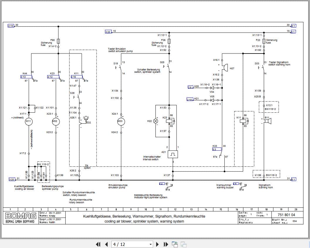 Bomag Combination Rollers BW 131 ACW 2 Electric Hydraulic Schematics (2)