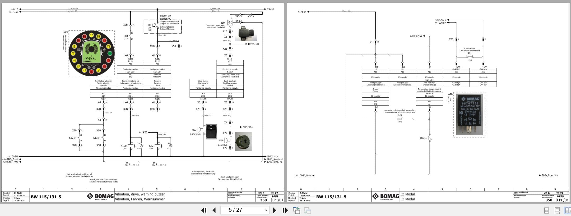 Bomag Combination Rollers BW 131 ACW 5 Electric Hydraulic Schematics (2)