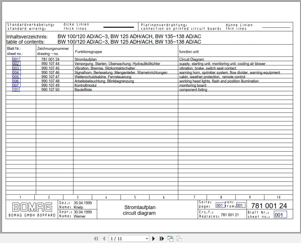Bomag Combination Rollers BW 135 AC Electric Hydraulic Schematics (1)
