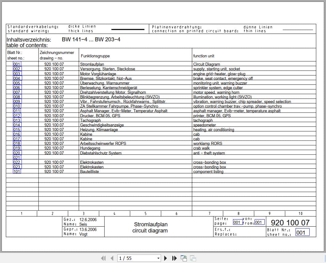 Bomag Combination Rollers BW 151 AC 4 Electric Hydraulic Schematics (1)