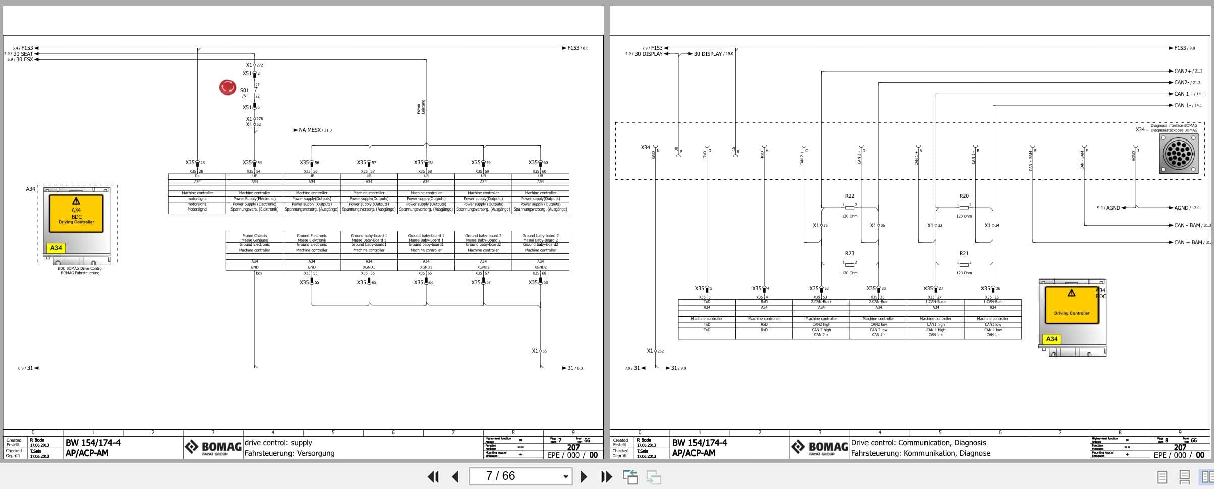 Bomag Combination Rollers BW 154 ACP 4 AM Electric Hydraulic Schematics (2)
