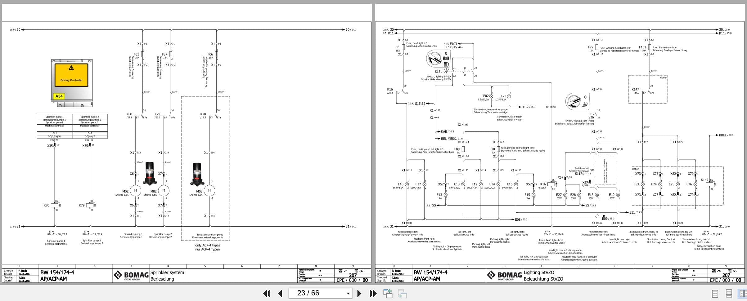 Bomag Combination Rollers BW 154 ACP 4 Electric Hydraulic Schematics (2)