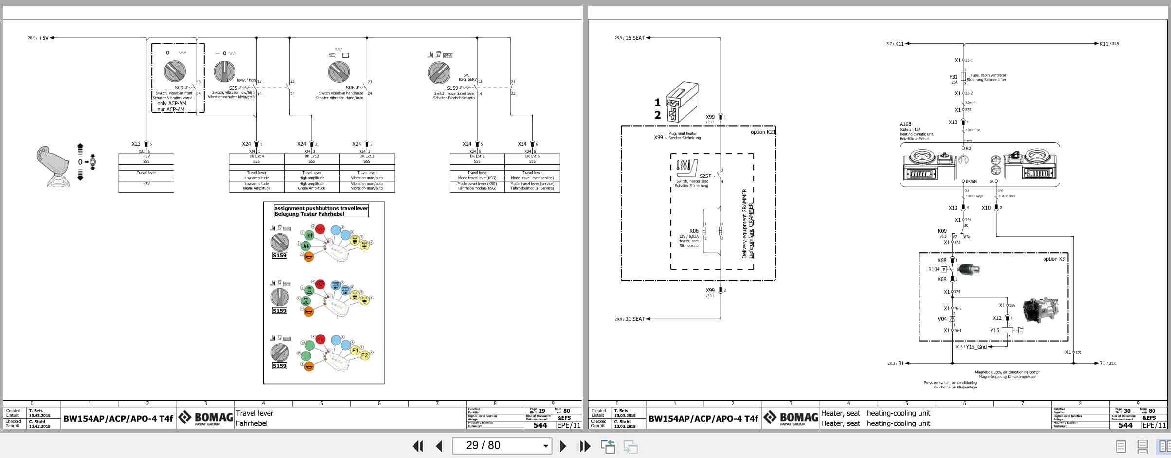 Bomag Combination Rollers BW 154 ACP 4i Electric Hydraulic Schematics (2)