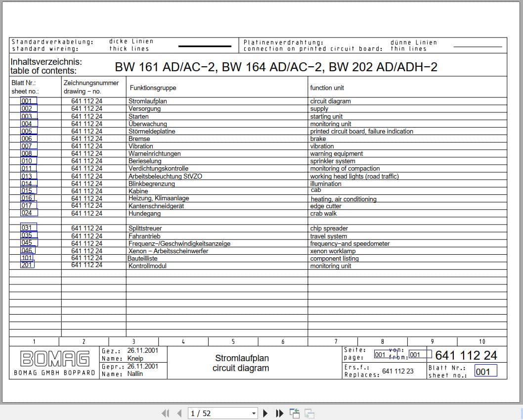 Bomag Combination Rollers BW 161 AC 2 Electric Hydraulic Schematics (1)