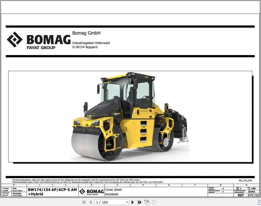 Bomag Combination Rollers BW 174 AC 5 AM Electric Hydraulic Schematics (1)