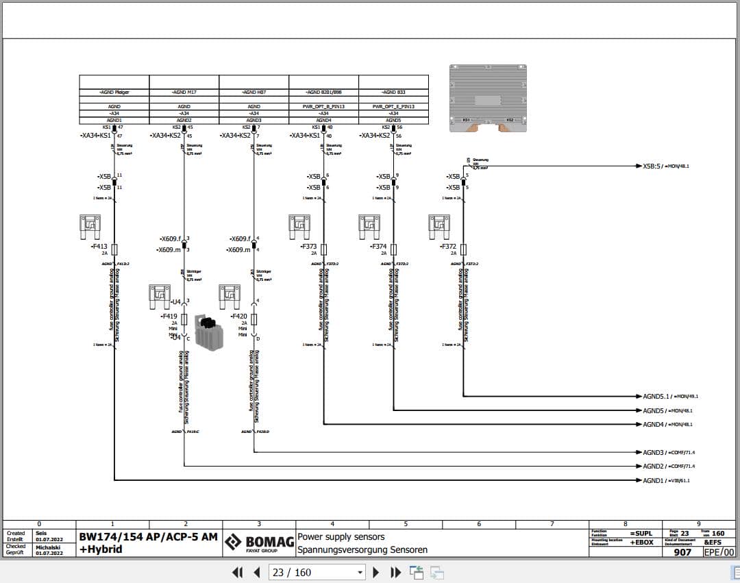 Bomag Combination Rollers BW 174 AC 5 AM Electric Hydraulic Schematics (2)