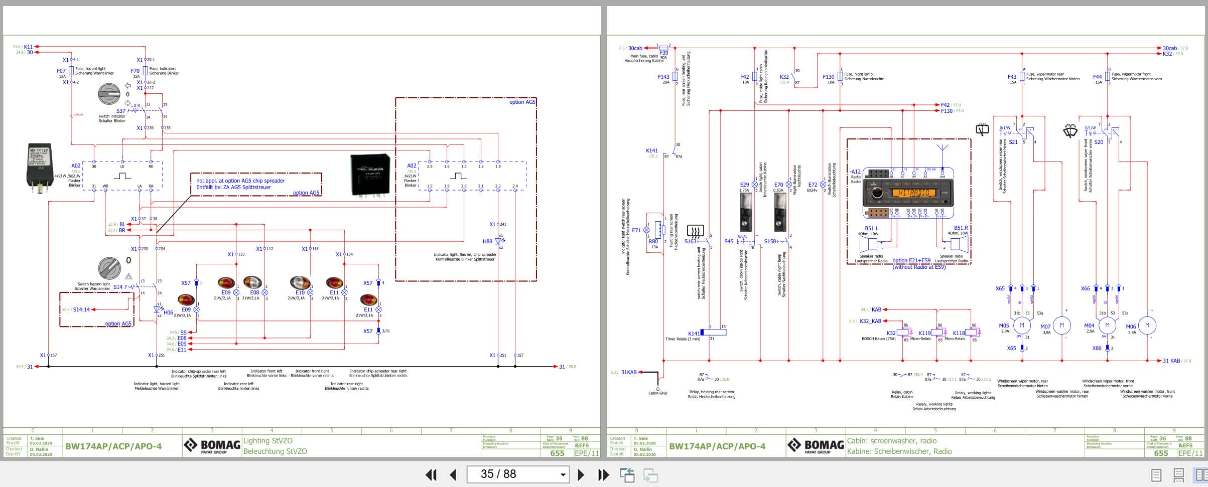 Bomag Combination Rollers BW 174 ACP 4f AM Electric Hydraulic Schematics (2)