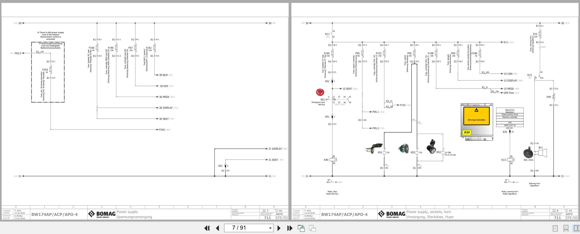 Bomag Combination Rollers BW 174 ACP 4v AM Electric Hydraulic Schematics (2)