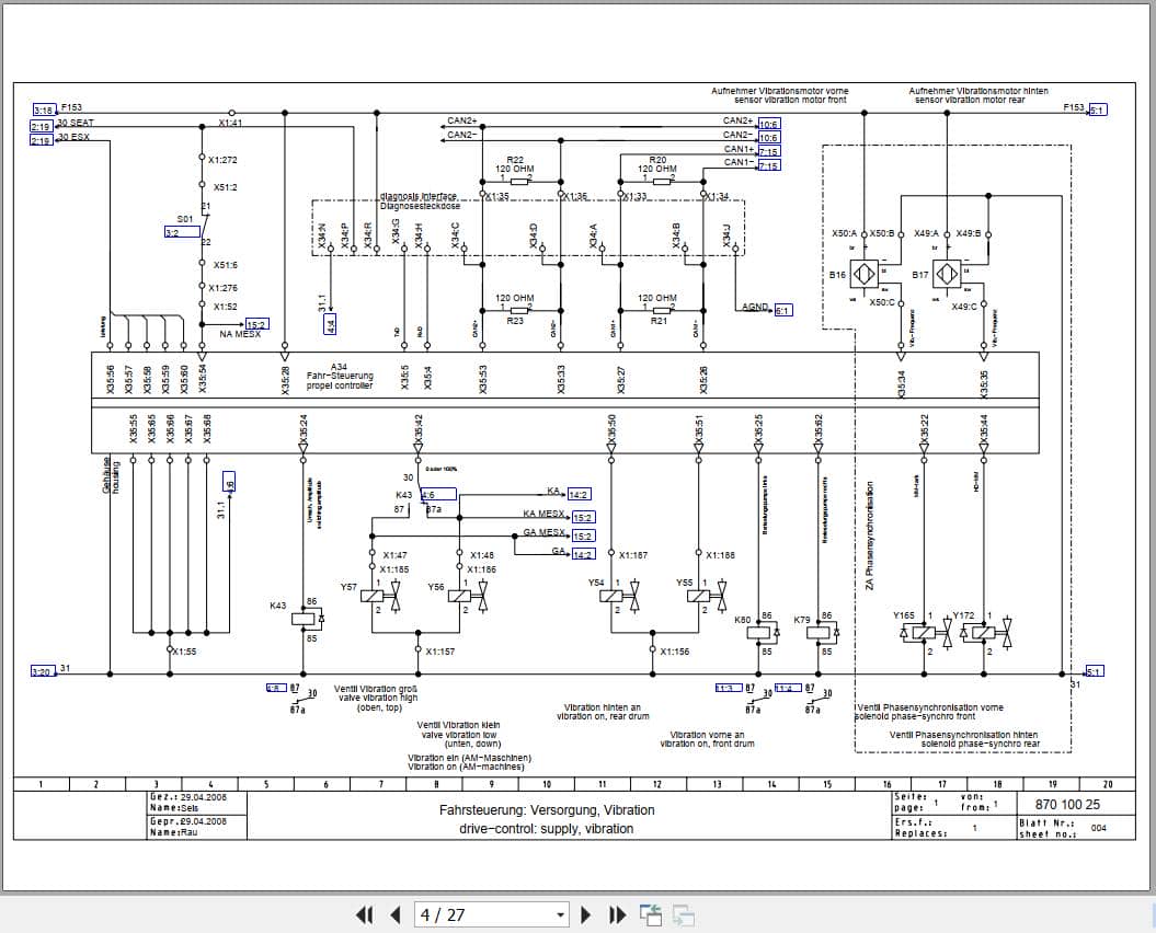 Bomag Combination Rollers BW 174 ACP AM Electric Hydraulic Schematics (2)
