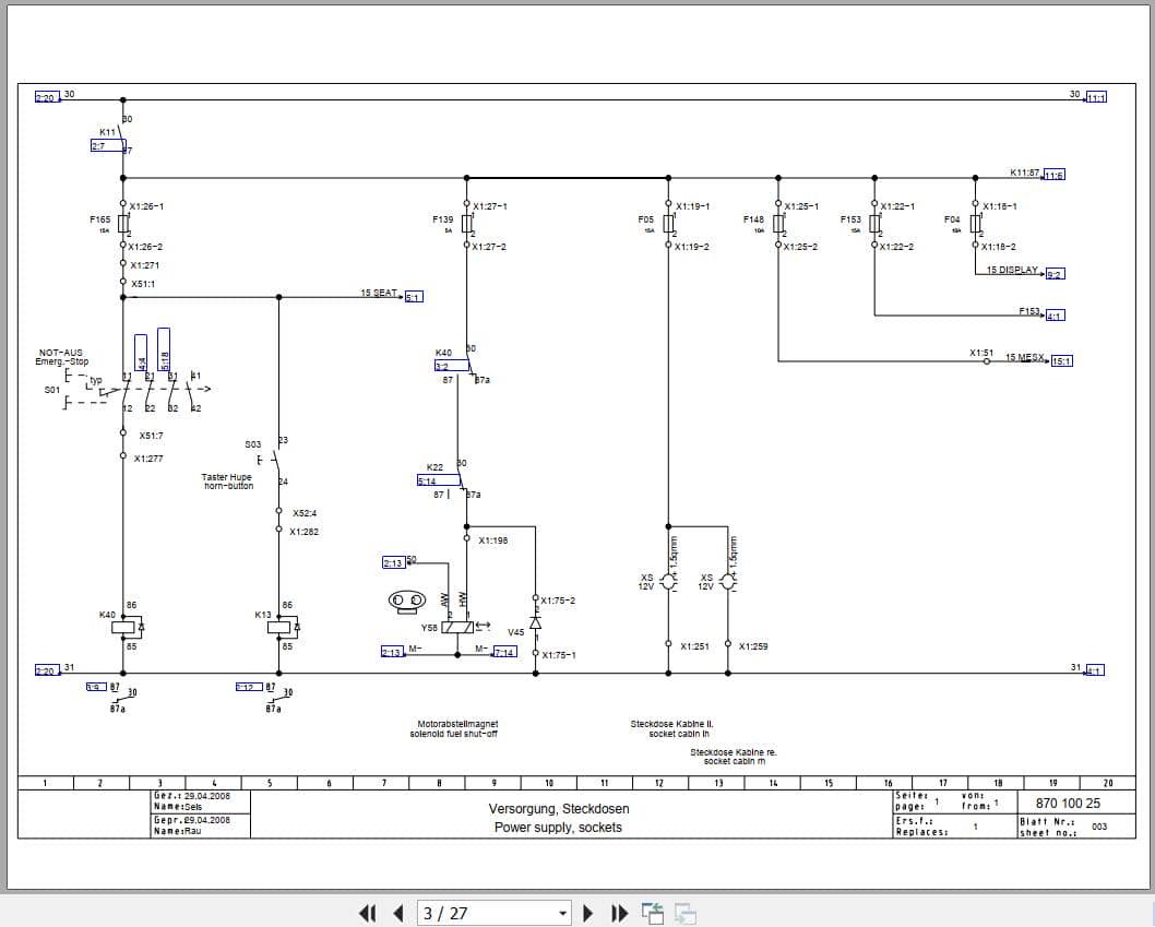 Bomag Combination Rollers BW 174 ACP Electric Hydraulic Schematics (2)