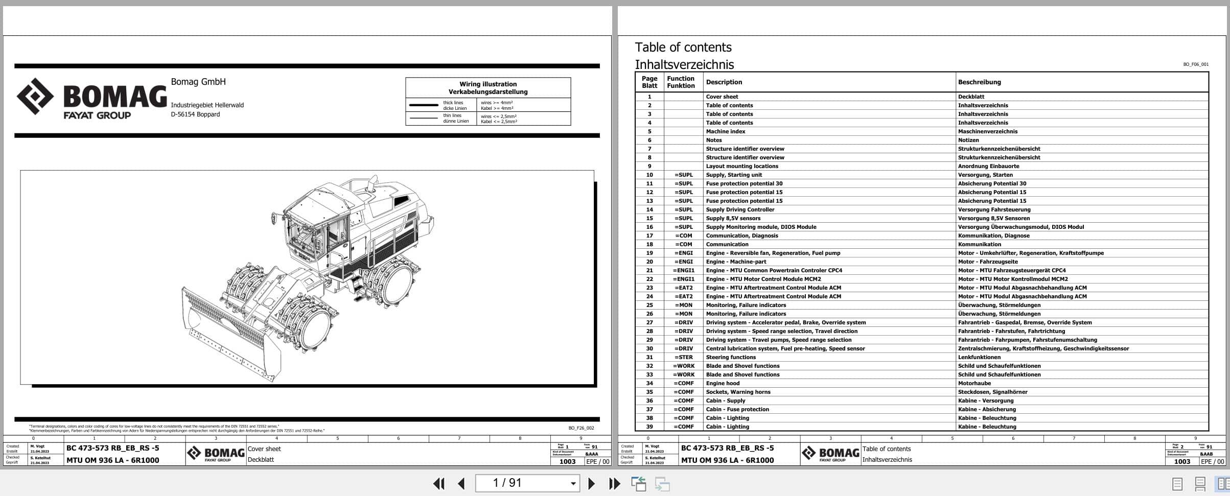 Bomag Refuse Compactor BC 473 Electrical Hydraulic Schematic (1)