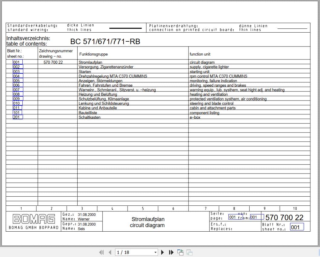 Bomag Refuse Compactor BC 571 RB Electrical Hydraulic Schematic (1)